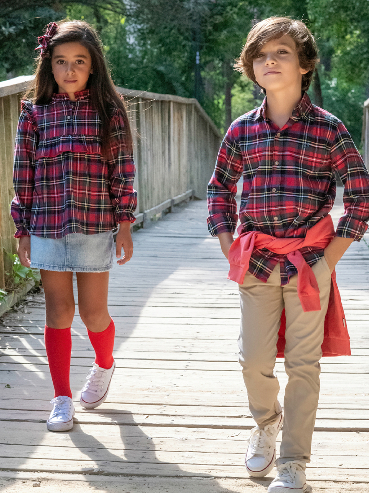 CAMISA NIÑA GALES ROJA